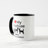 Ich Liebe meine Drei-Chihuahua-Hunde-Tasse Tasse (Vorderseite Links)