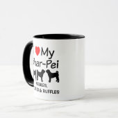 Ich Liebe meine drei chinesischen Shar Pei Hunde T Tasse (Vorderseite Links)