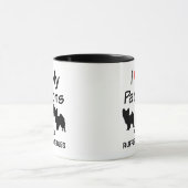 Ich Liebe meine Drei Papillon Hunde Tasse (Zentrum)