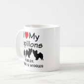 Ich Liebe meine Drei Papillon Hunde Tasse (Vorderseite Links)