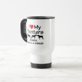 Ich Liebe meine Drei-Pointer-Hunde-Tasse Reisebecher (Vorderseite Links)