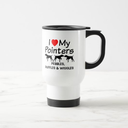 Ich Liebe meine Drei-Pointer-Hunde-Tasse Reisebecher (Rechts)