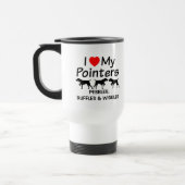 Ich Liebe meine Drei-Pointer-Hunde-Tasse Reisebecher (Links)