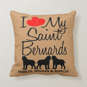Ich Liebe meine drei Saint Bernards Pillow Kissen