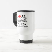 Ich Liebe meine Drei Weimaraner Hunde Tasse (Vorderseite Links)