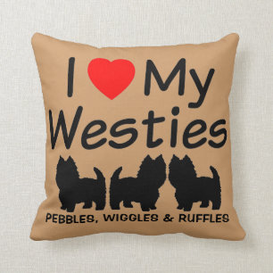 Ich Liebe meine drei Westie Hunde Kissen