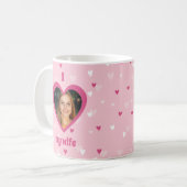 Ich Liebe meine Ehefrau Custom Foto Herz Valentine Kaffeetasse (Vorderseite Links)