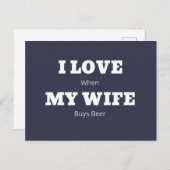 Ich LIEBE meine EHEFRAU Funny Beer Lover Joke Postkarte (Vorne/Hinten)