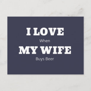 Ich LIEBE meine EHEFRAU Funny Beer Lover Joke Postkarte