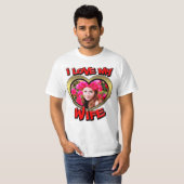 Ich Liebe meine Ehefrau Graffiti Heart Gold Red Fo T-Shirt (Vorne ganz)