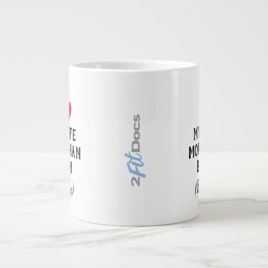 Ich Liebe meine Ehefrau mehr als Bacon Tasse (20oz (Vorderseite)