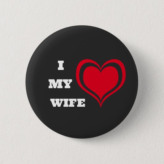 Ich Liebe Meine Ehefrau Niedlich Herzfrequenz Button (Vorderseite)