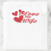 Ich Liebe meine Ehefrau Ovaler Aufkleber (Tasche)