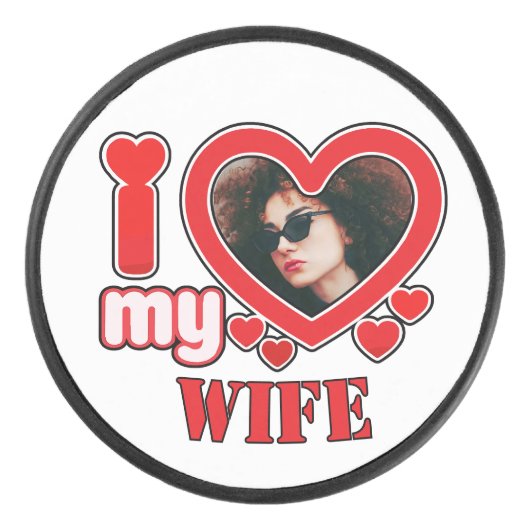 Ich Liebe meine Ehefrau Personalisiert Eishockey Puck (Vorderseite)