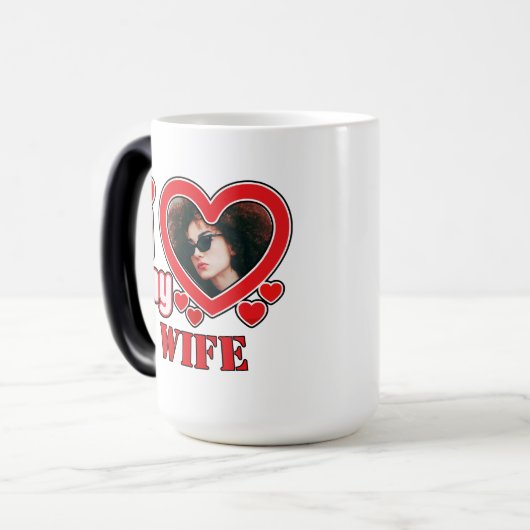 Ich Liebe meine Ehefrau Personalisiert Verwandlungstasse (Vorderseite Links)