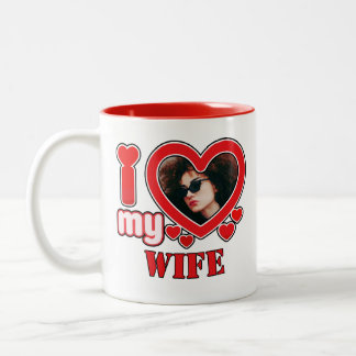 Ich Liebe meine Ehefrau Personalisiert Zweifarbige Tasse