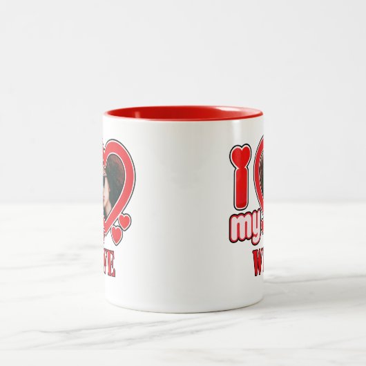 Ich Liebe meine Ehefrau Personalisiert Zweifarbige Tasse (Mittel)