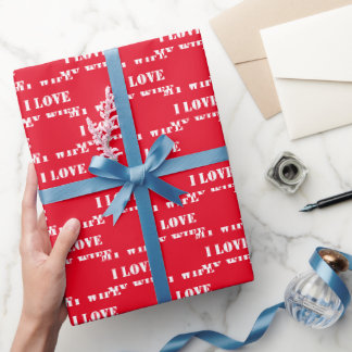 Ich Liebe Meine Ehefrau Personalisierte Text Valen Geschenkpapier