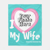 Ich Liebe meine Ehefrau verheiratetes Jubiläumspaa Fleecedecke (Vorderseite)