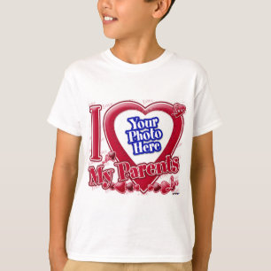 Ich Liebe meine Eltern rotes Herz - Foto T-Shirt