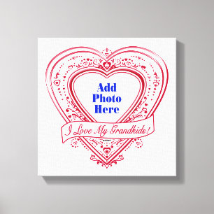Ich Liebe meine Enkelkinder! Foto Red Hearts Leinwanddruck