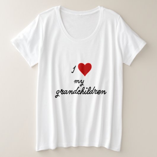 Ich Liebe meine Enkelkinder Große Größe T-Shirt (Design vorne)