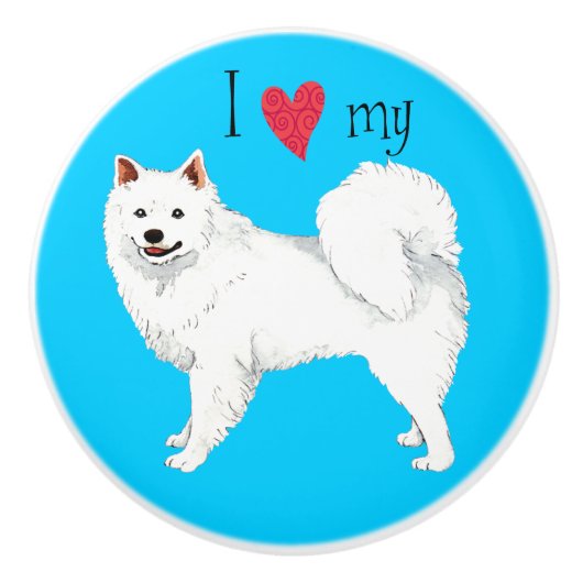 Ich Liebe meine Eskie Keramikknauf (Vorderseite)