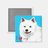 Ich Liebe meine Eskie Magnet (Vorderseite/Rückseite)