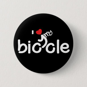 Ich Liebe meine Fahrradtypografie Button