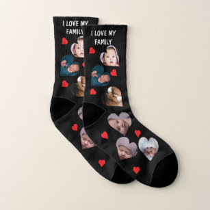 Ich Liebe meine Familie 6 FotoCollage   Herz  Socken