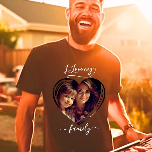 Ich Liebe meine Familie Custom Foto T-Shirt