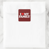 ICH LIEBE MEINE FAMILIE QUADRATISCHER AUFKLEBER (Tasche)