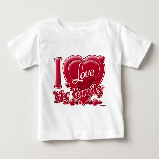 Ich Liebe meine Familie rot - Herz Baby T-shirt (Vorderseite)