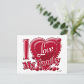 Ich Liebe meine Familie rot - Herz Postkarte (Stehend Vorderseite)