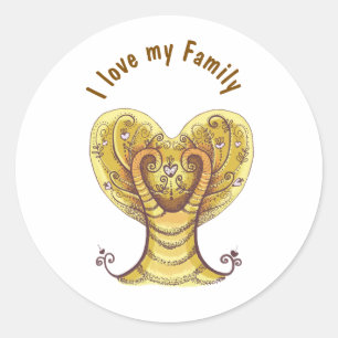 Ich Liebe meine Familie Runder Aufkleber
