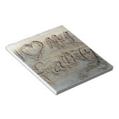 Ich liebe meine Familie, Sand schreibt Strand Lieb Notizblock (angewinkelt)