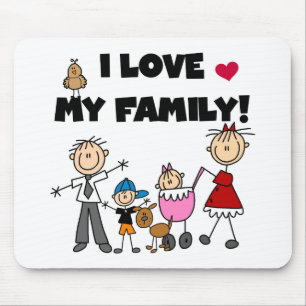 Ich liebe meine Familie T-Shirts und Geschenke Mousepad