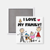 Ich Liebe meine Familiengeschenke Magnet (Vorderseite/Rückseite)