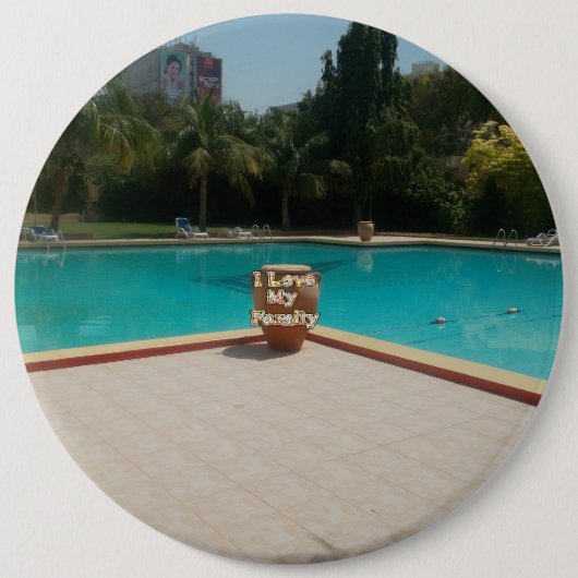 Ich Liebe meine Familienpoolkunst Button (Vorderseite)