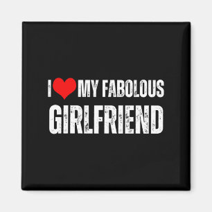 Ich liebe meine fantastische Freundin Retro-Stil V Magnet