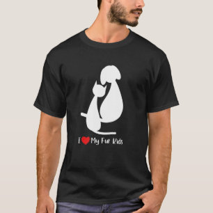 Ich liebe meine Fellkinder Hundemama-Design Hund-  T-Shirt