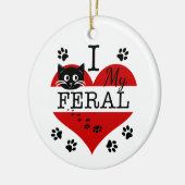 Ich Liebe meine Feral Cat Keramik Ornament (Links)