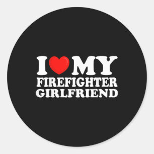 Ich Liebe meine Feuerwehrkollegin Ich höre meine h Runder Aufkleber
