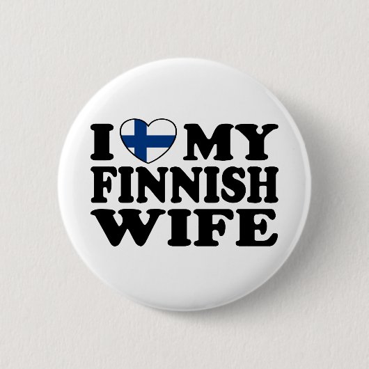 Ich Liebe meine finnische Ehefrau Button (Vorderseite)