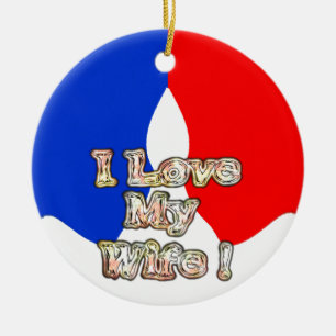 "Ich liebe meine Frau" Kunstprint Keramik Ornament