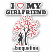 Ich Liebe meine Freundin Aufkleber (Vorderseite)