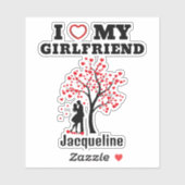 Ich Liebe meine Freundin Aufkleber (Blatt)