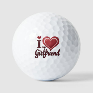 Ich liebe meine Freundin Benutzerdefiniert Golfball