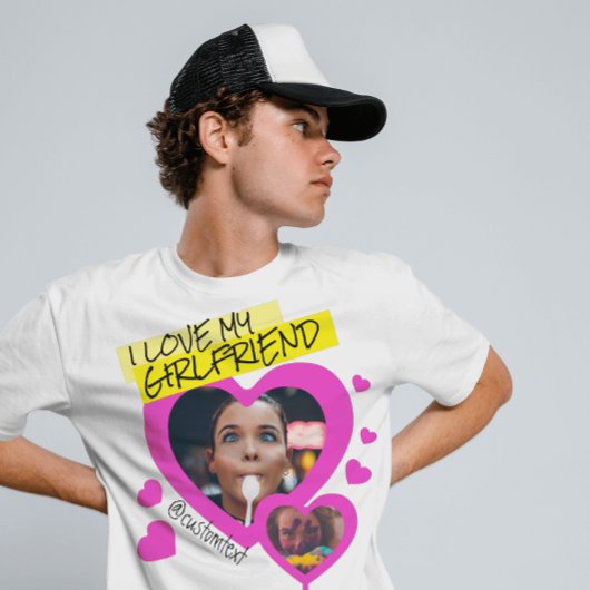 Ich Liebe meine Freundin benutzerdefinierten Foto  T-Shirt