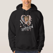 Ich Liebe meine Freundin Chalkboard Doodles Black Hoodie (Vorderseite)